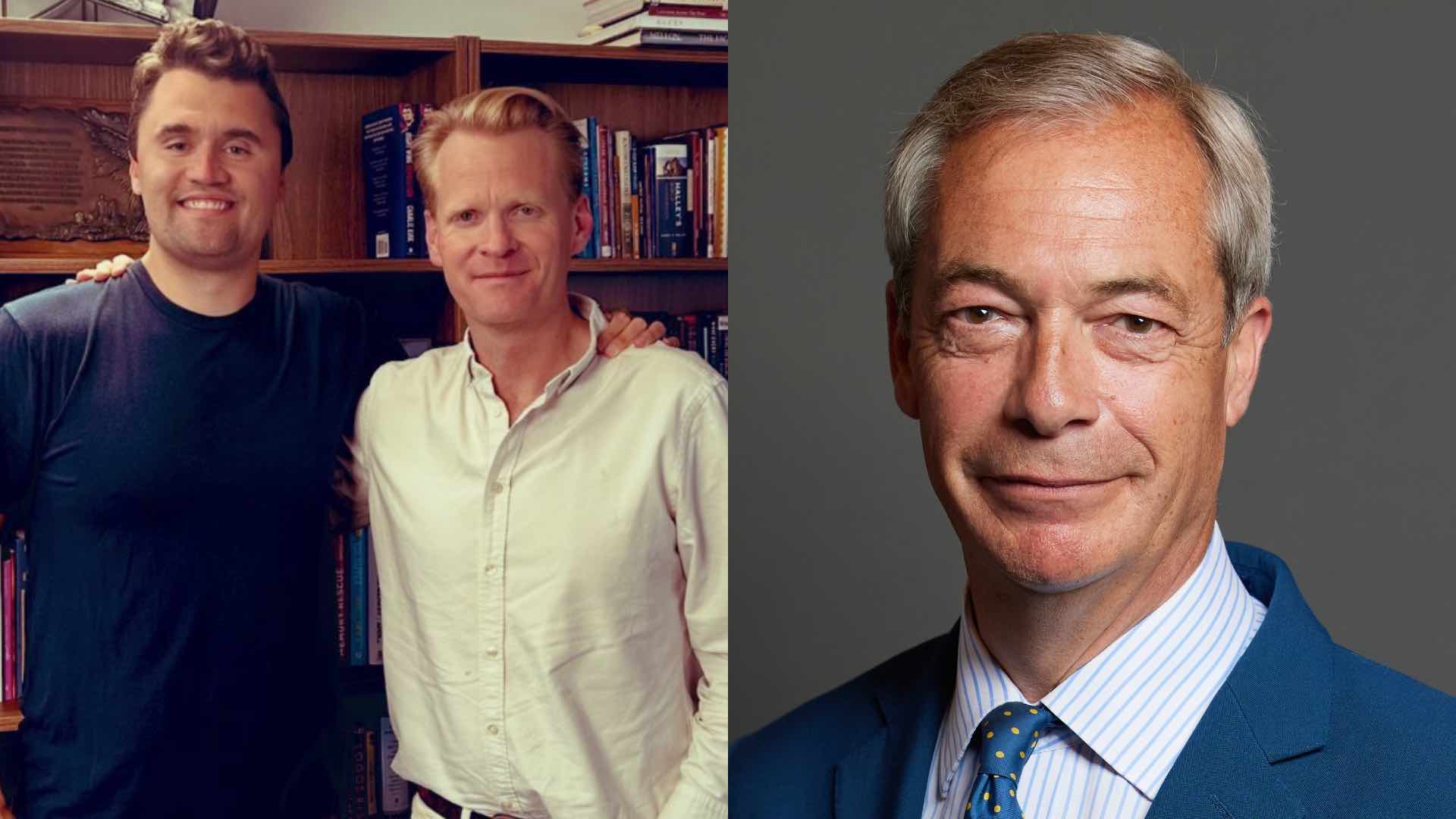 James Orr with Charli Kirk and Nigel Farage