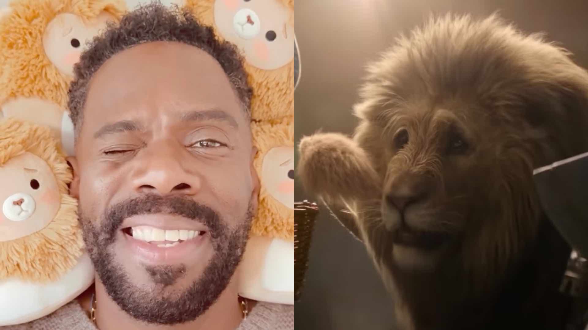 Colman Domingo and the Cowardly Lion in Wicked: For Good