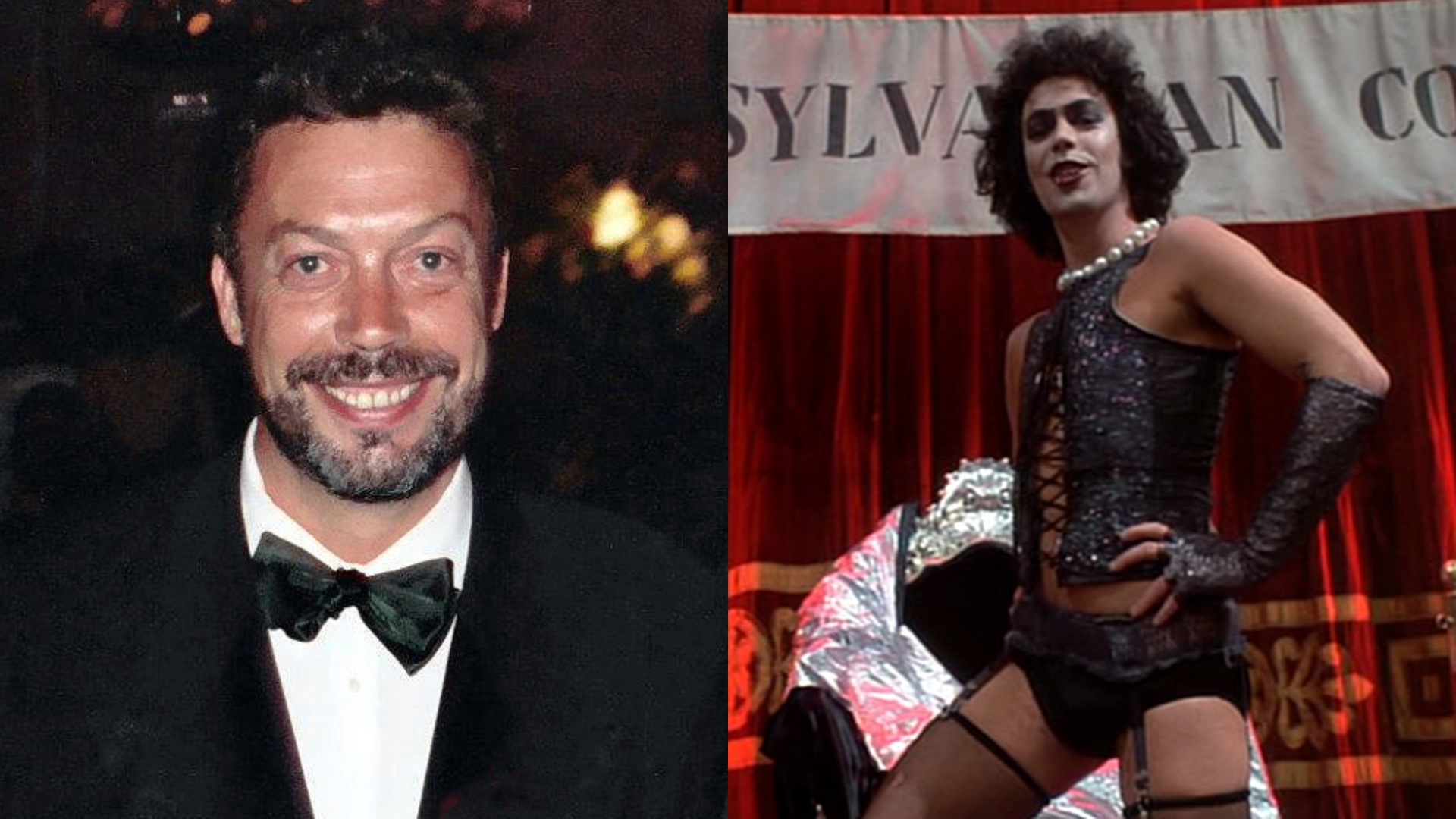 Tim Curry posed and in the Rocky Horror Picture Show