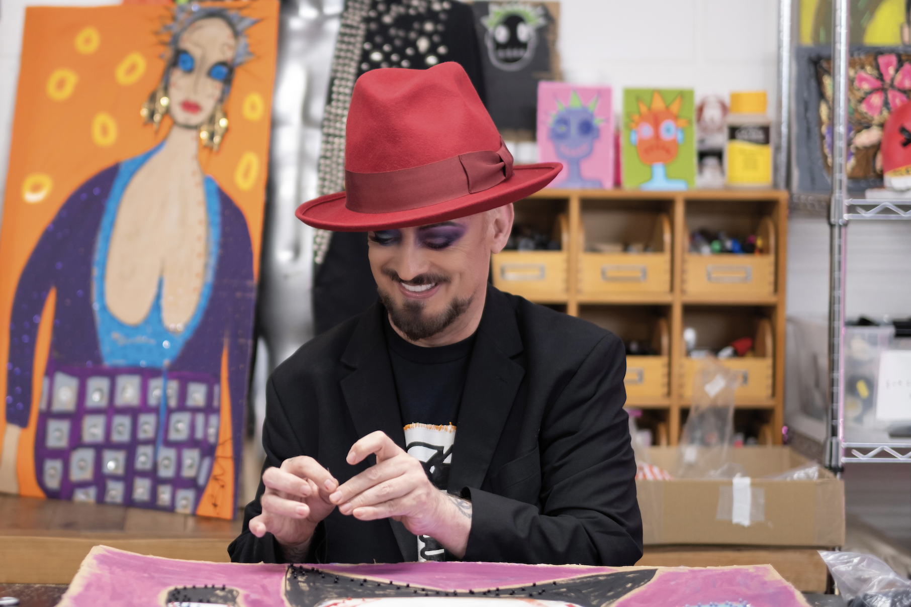Boy George in the studio