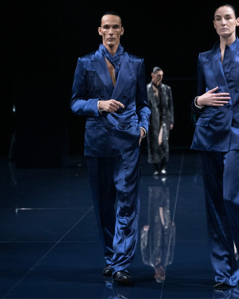 Model Scott Barnhill walks the Tom Ford show at Paris Fashion Week.