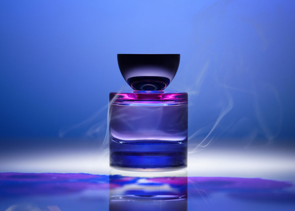A lifestyle shot of Vyrao's Withy Woo perfume