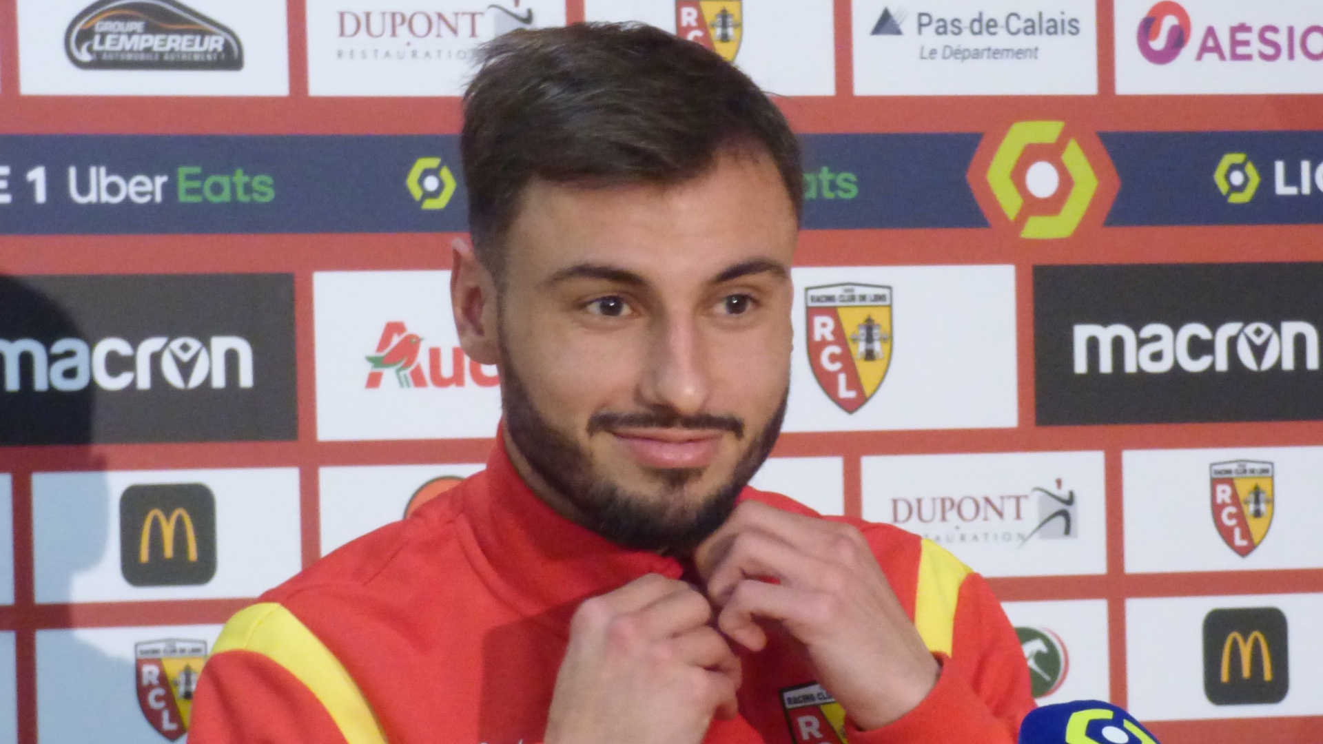 Jonathan Clauss speaking at a press conference