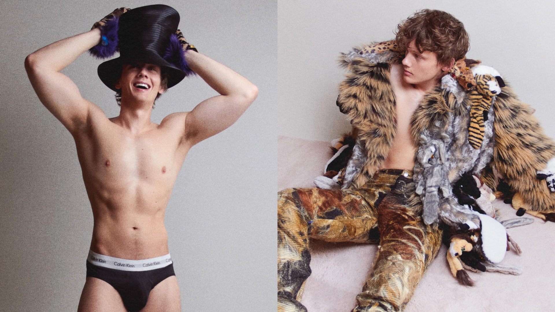 Hunter Doohan poses shirtless, in his Calvin Klein underwear, for The Greatest