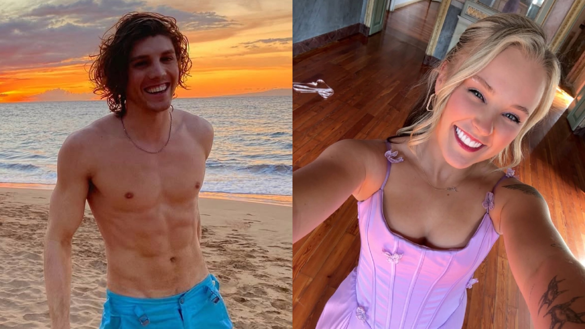 Lukas Gage shirtless and JoJo Siwa selfie