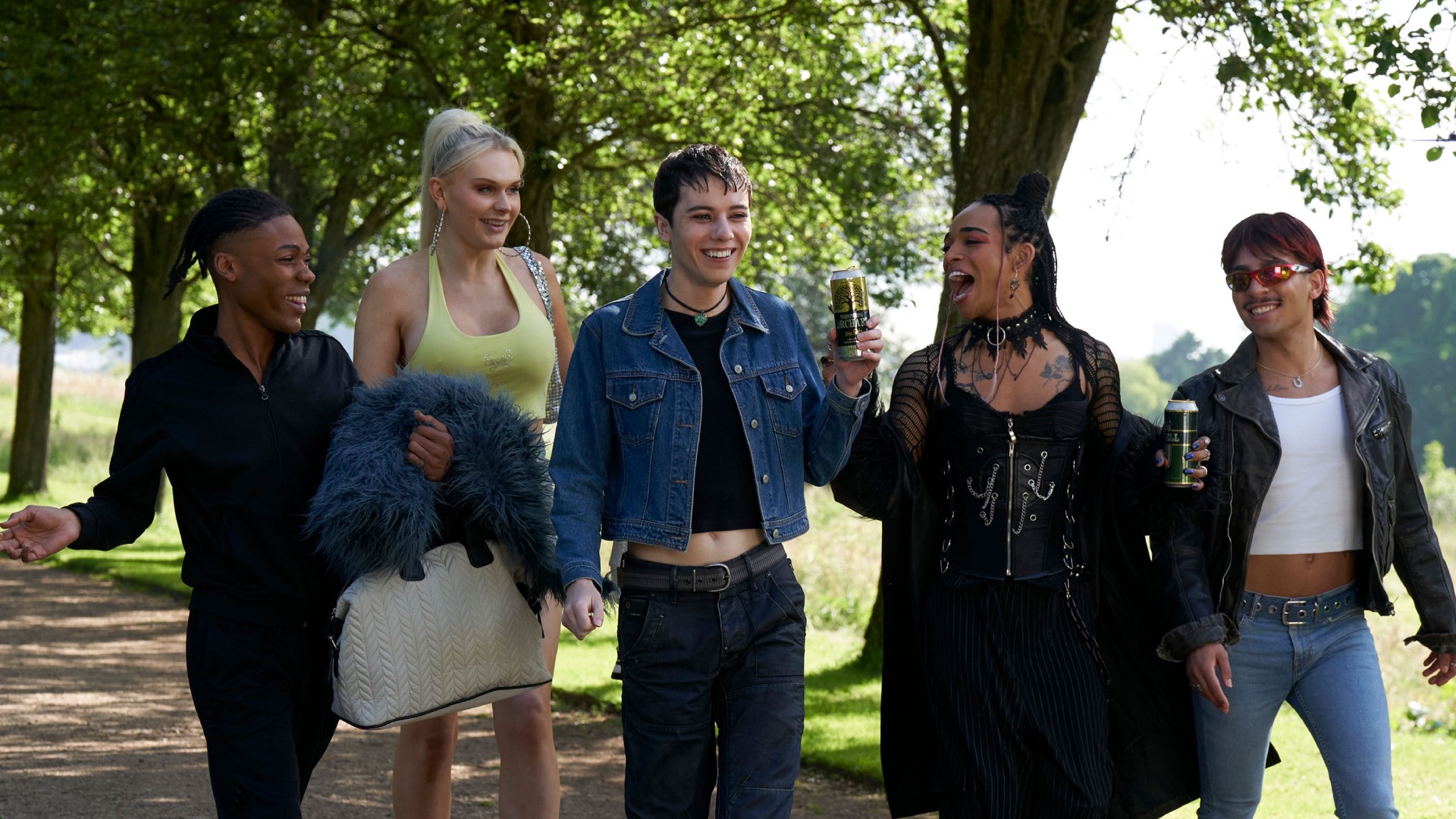 Laquarn Lewis, Hannah Jones, Ellis Howard, Alex Thomas-Smith and Adam Ali in What It Feels Like For a Girl (Image: BBC)