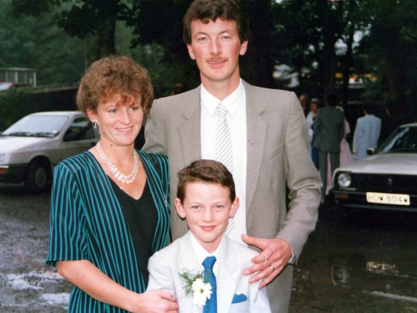 Luke Evans as a child with his parents 
