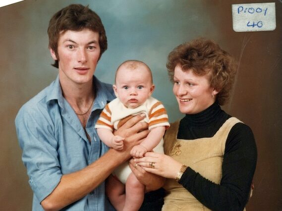 Luke Evans as a baby with parents 
