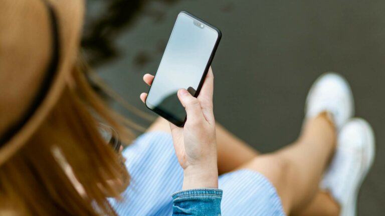 A person using a smartphone
