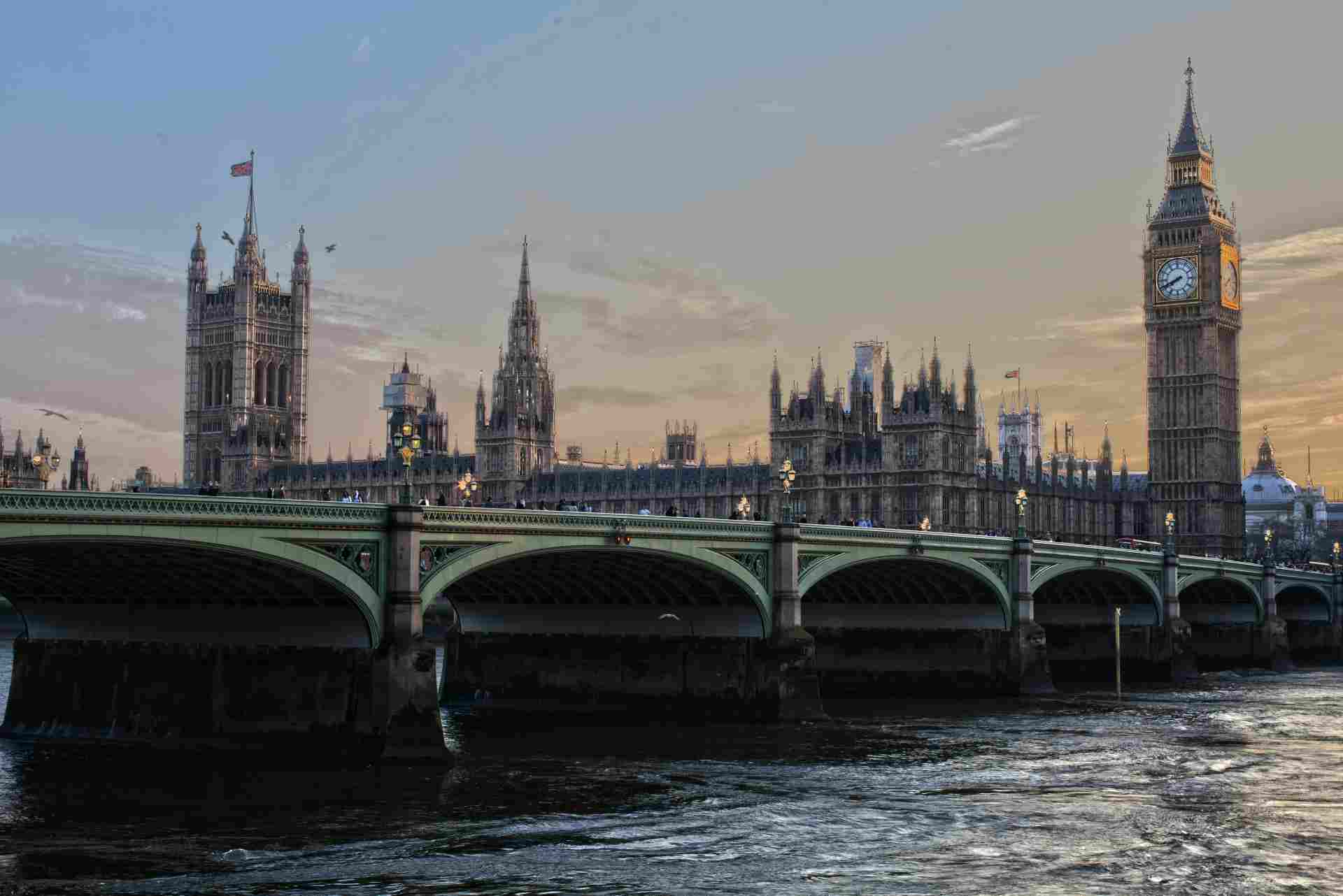 A view of Westminster Palace and the Thames