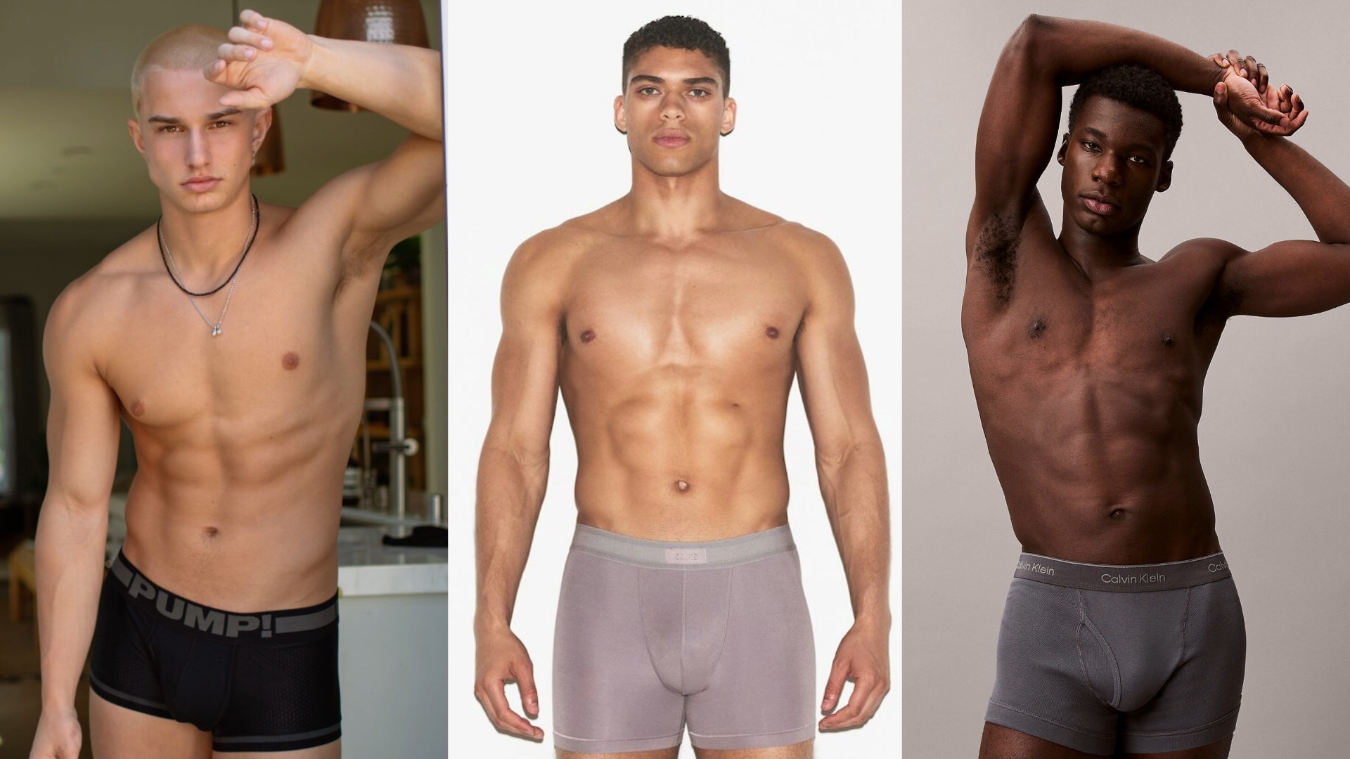 Male models wearing underwear