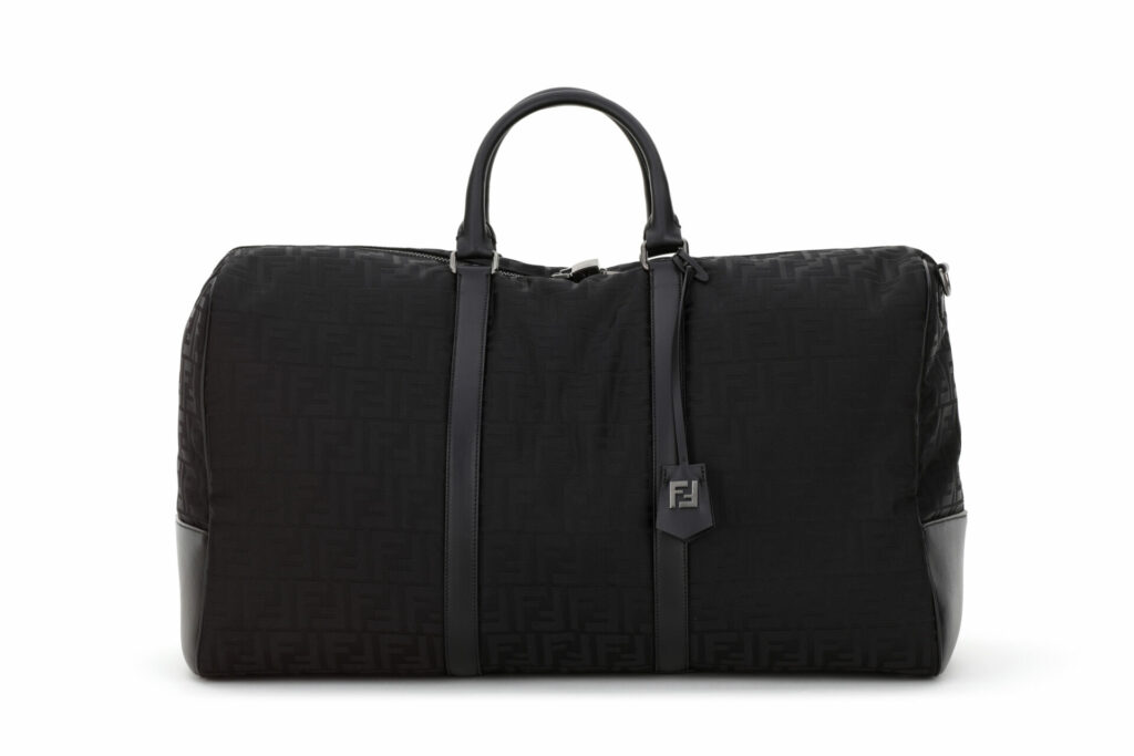 A product shot of the Fendi FF travel duffle bag 