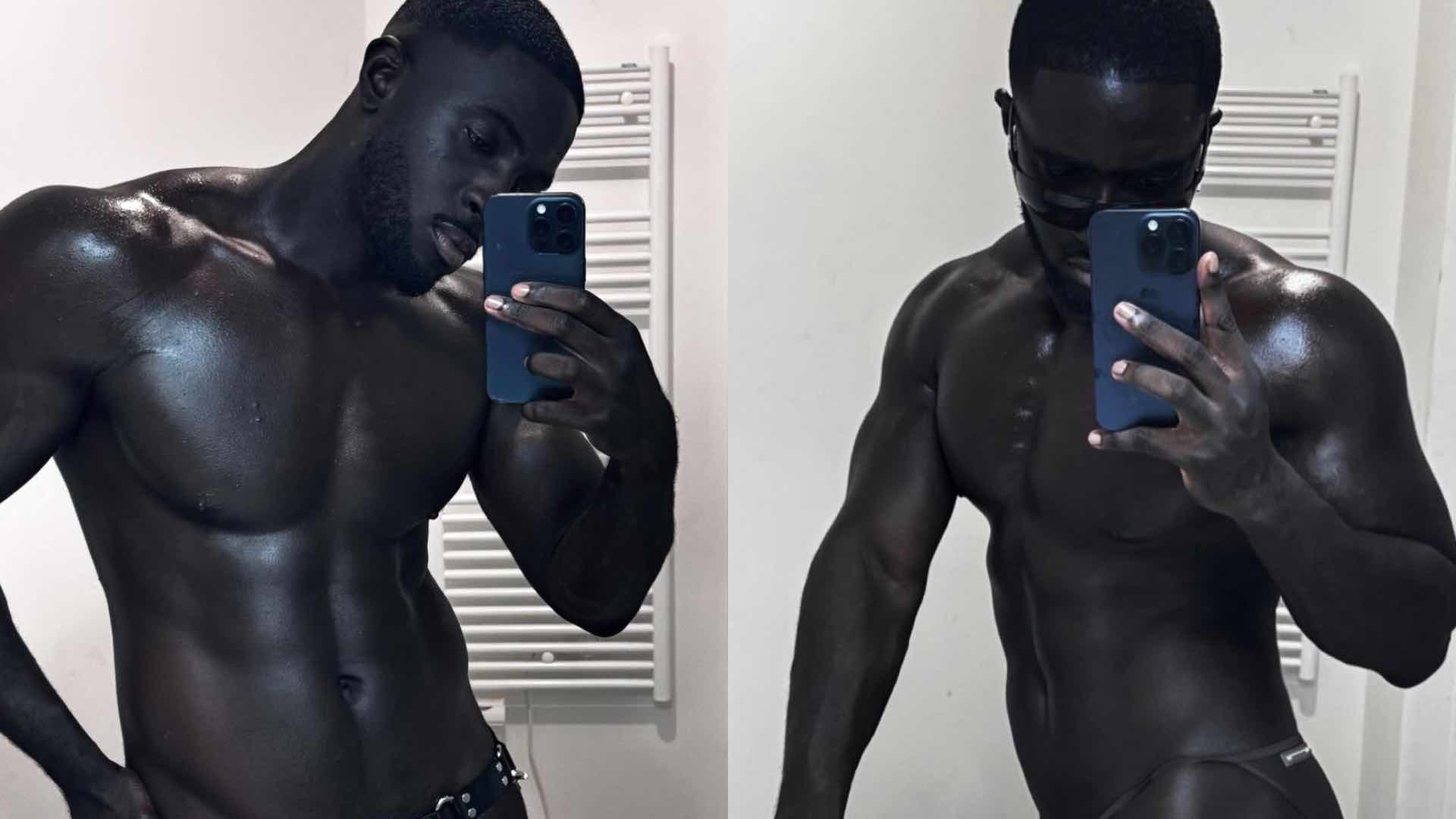 Cody, an Onlyfans creator posing shirtless in the mirror