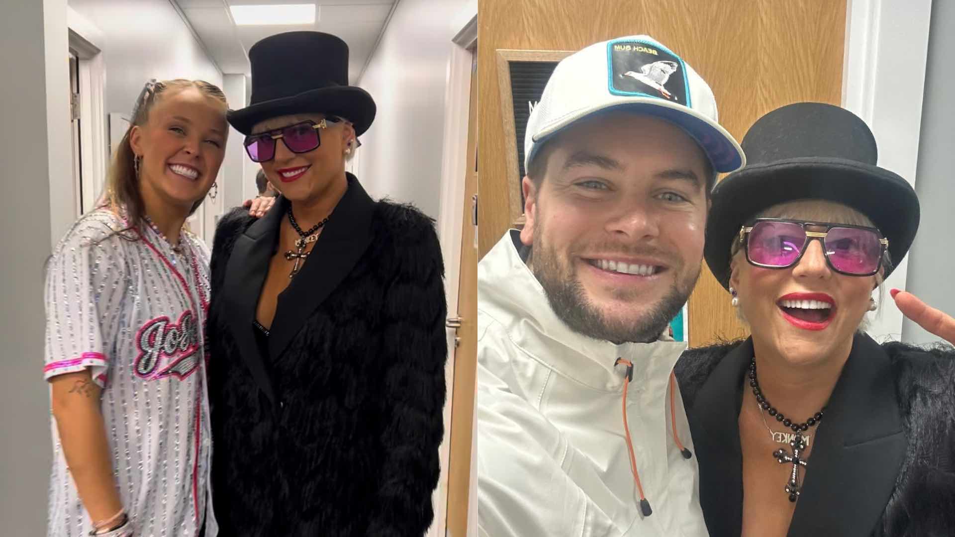 Caroline Monk with JoJo Siwa and Chris Hughes