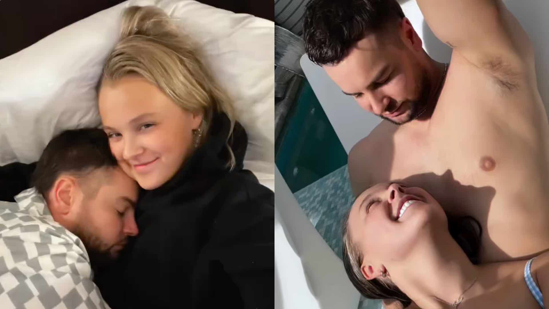 JoJo Siwa cuddled up to Chris Hughes