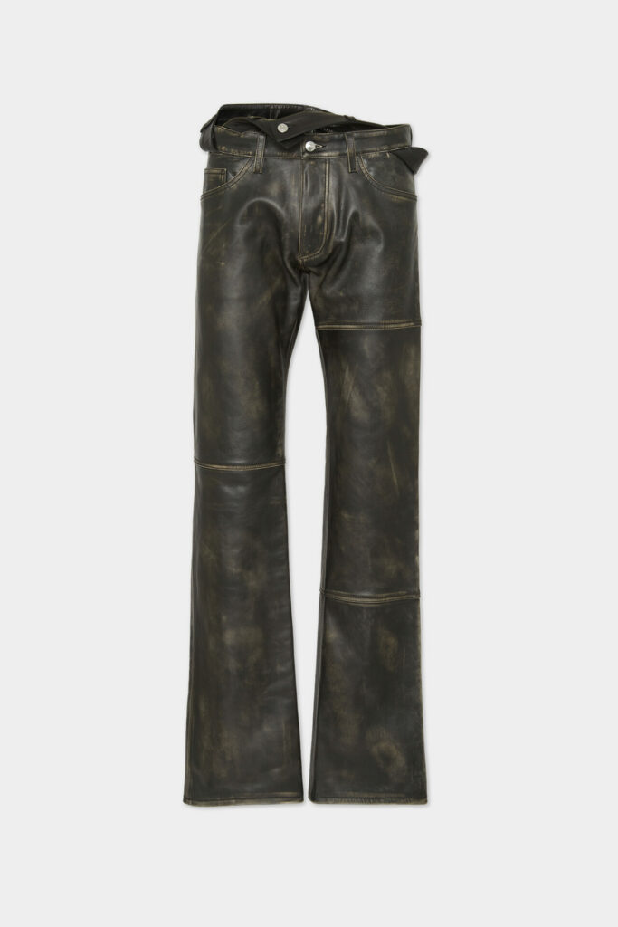 A product shot of the Dsquared2 x Magliano Freakketonne Leather Trousers