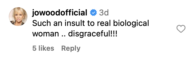 Jo Wood's comment about Glamour UK Women of the Year cover