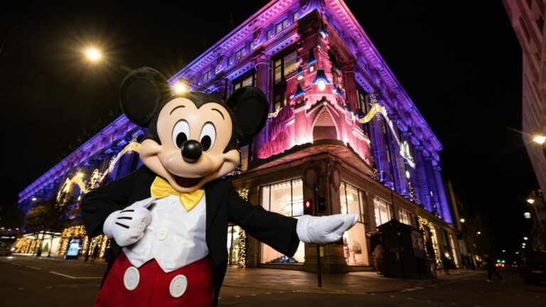 Mickey Mouse welcomes guests to Selfridges Oxford street as part of 'A Most Magical Christmas' pop-up