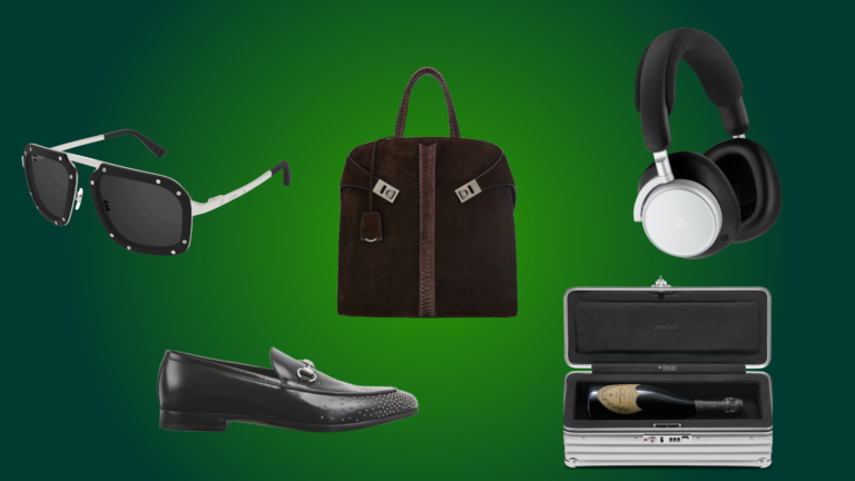 A collage of high-end gift ideas from Attitude's 2025 luxury gift guide for the Christmas season