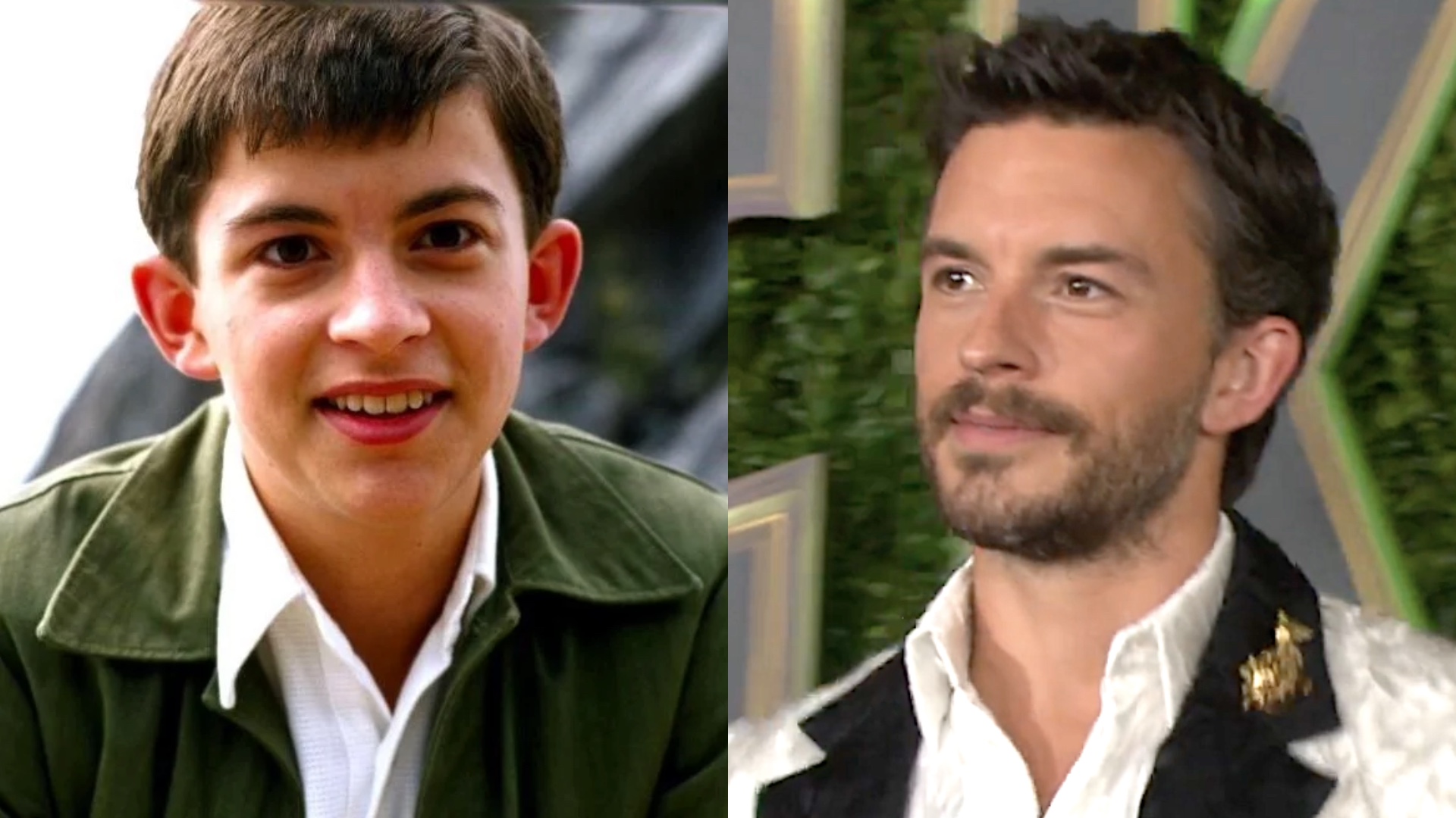 Jonathan Bailey as a child and now