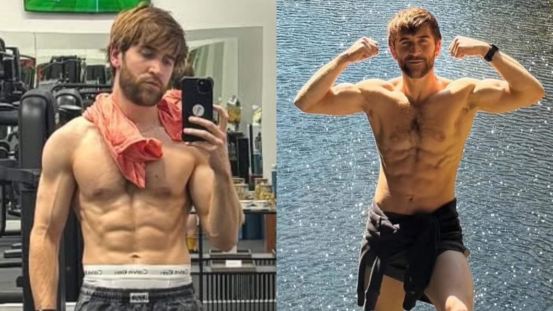 Shirtless Callum Scott Howells