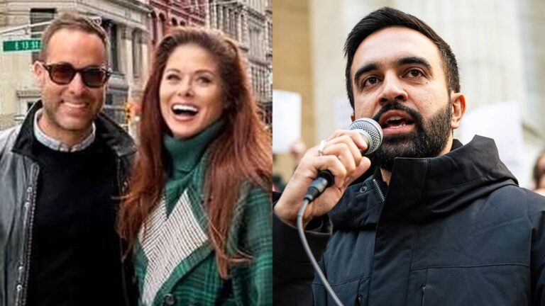 Debra Messing, Ari S. Goldberg and Zohran Mamdani