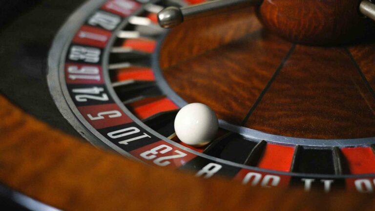 Close up shot of a roulette table