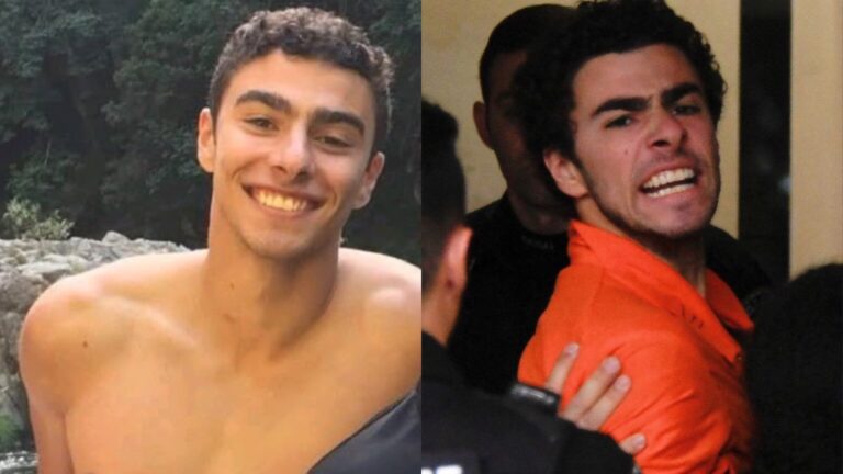 Luigi Mangione topless and being arrested