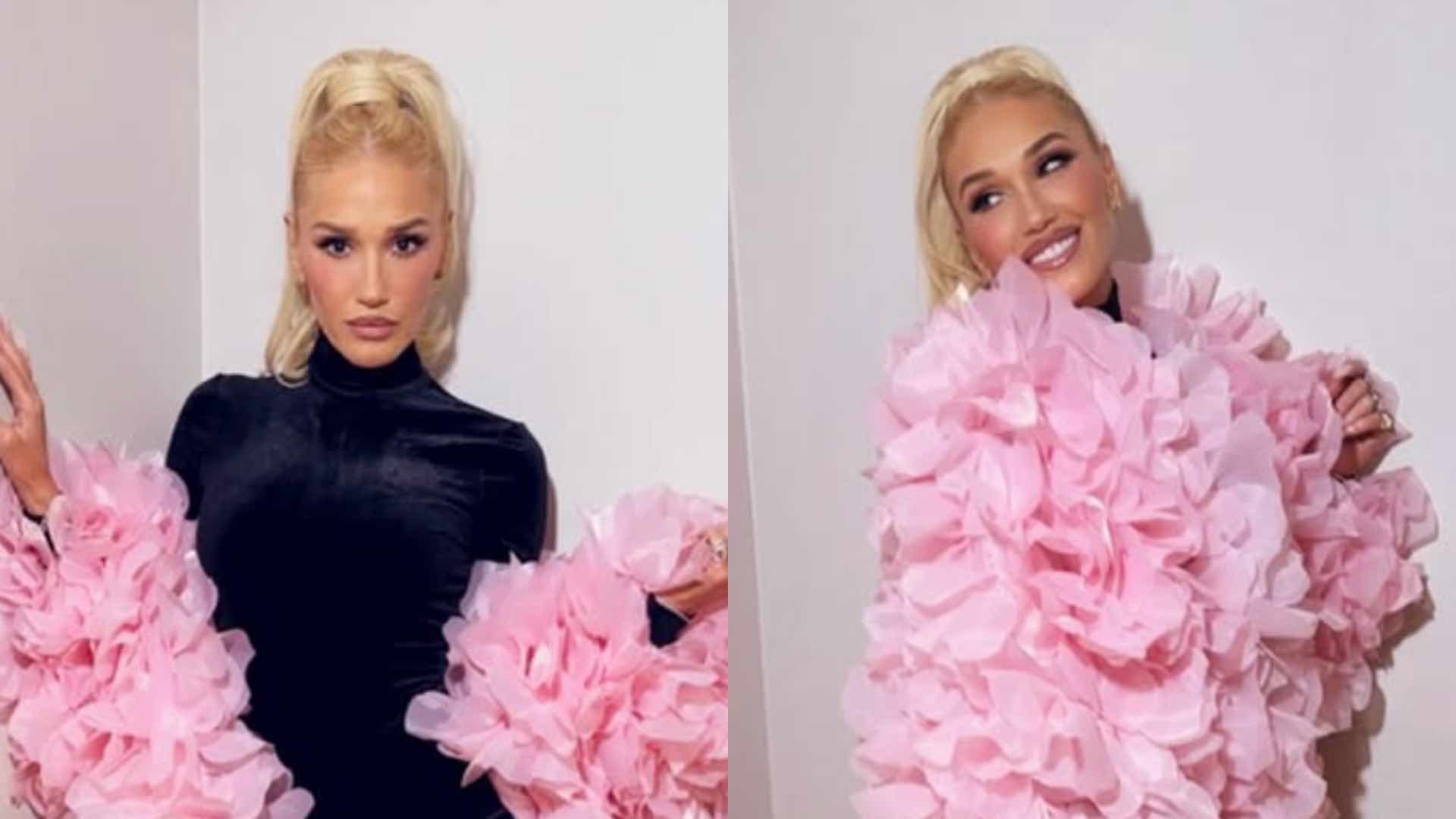 Gwen Stefani in pink ruffles