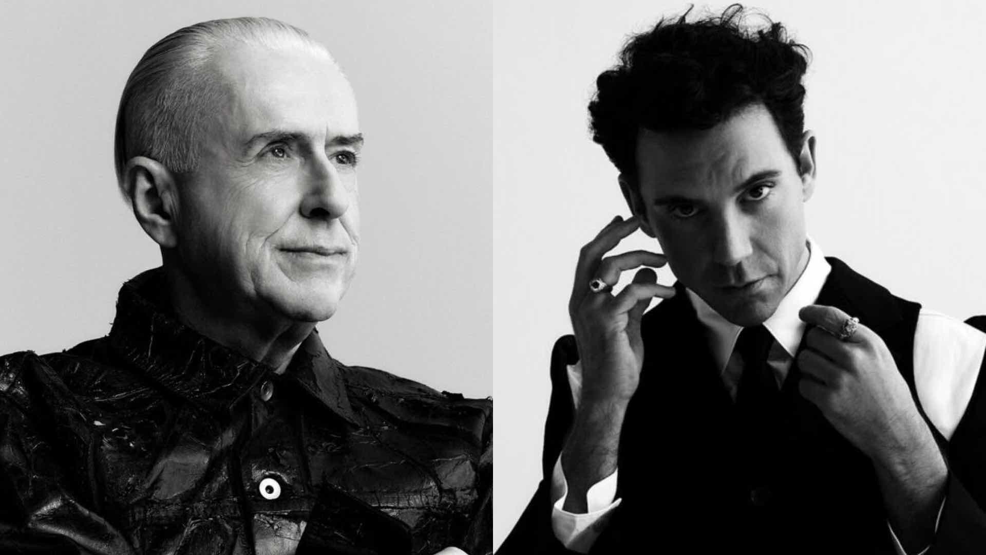 Holly Johnson and Mika in black and white photo