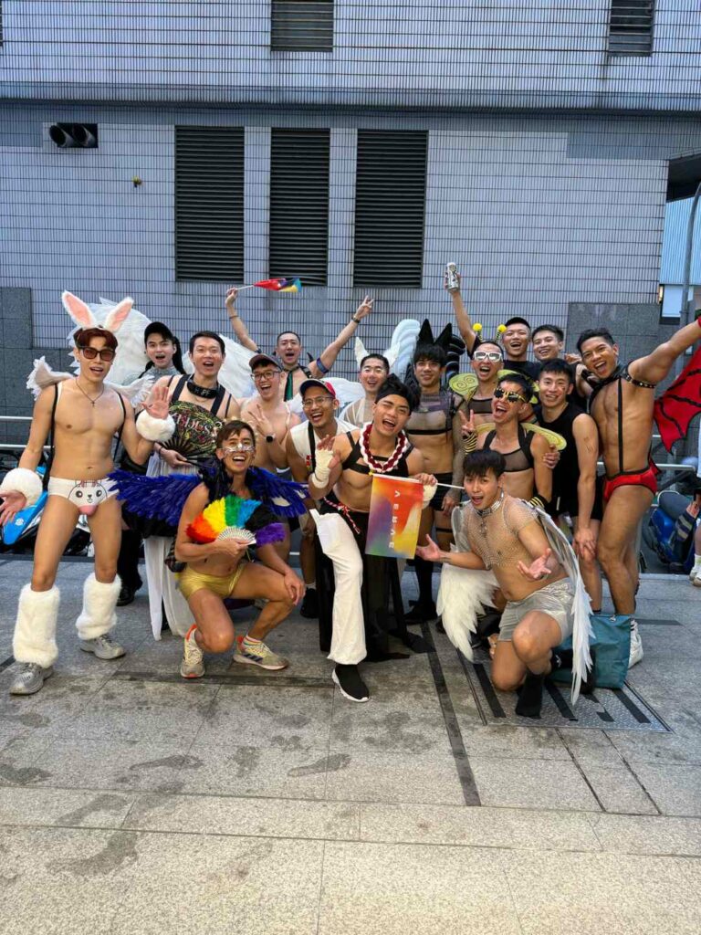 A group of men in fetish gear at Taiwan Pride 2025