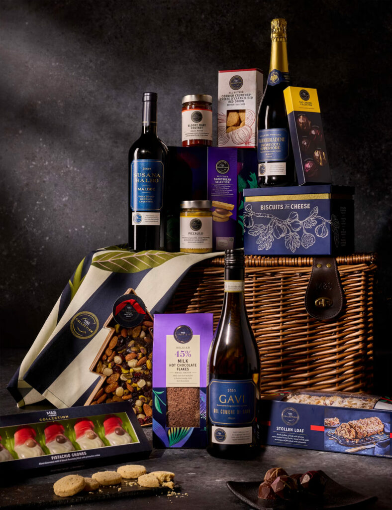 lifestyle shot of the M&S The Magic of Christmas Hamper