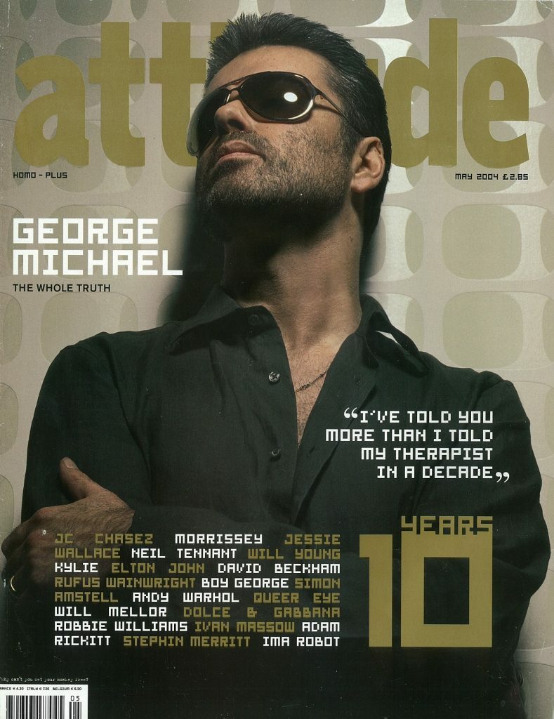 George Michael on the front cover of Attitude mag
