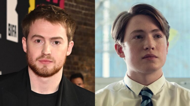 Kit Connor with a beard and in Heartstopper