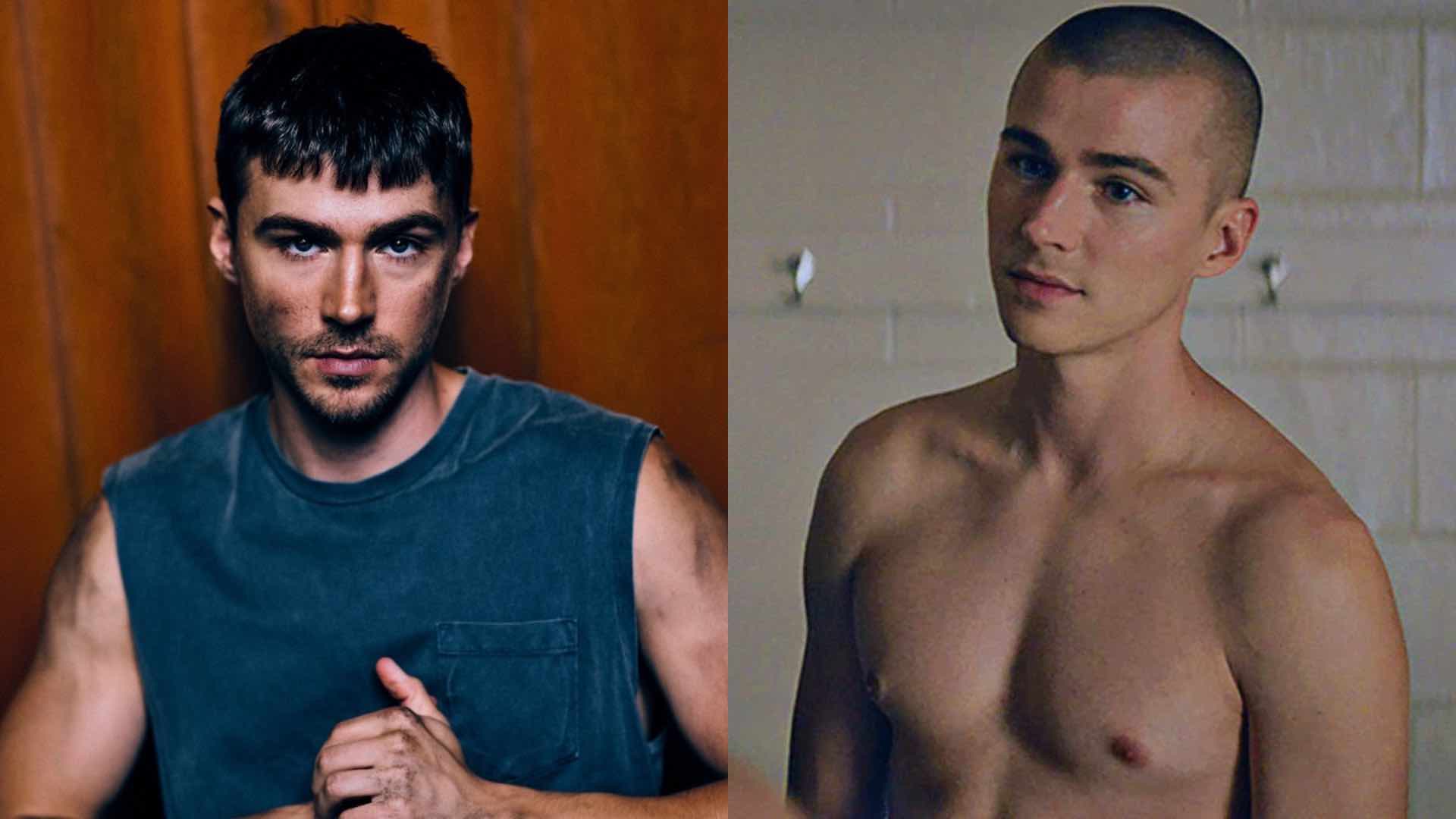 Miles Heizer shirtless