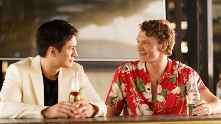 Hudson Williams and Connor Storrie in Heated Rivalry