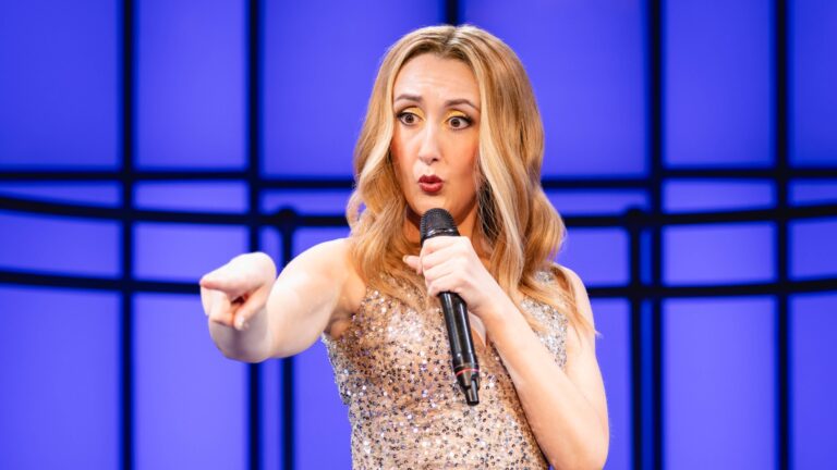 Astrid Harris on stage as Céline Dion in Titanique on London's West End (Image: Mark Senior)