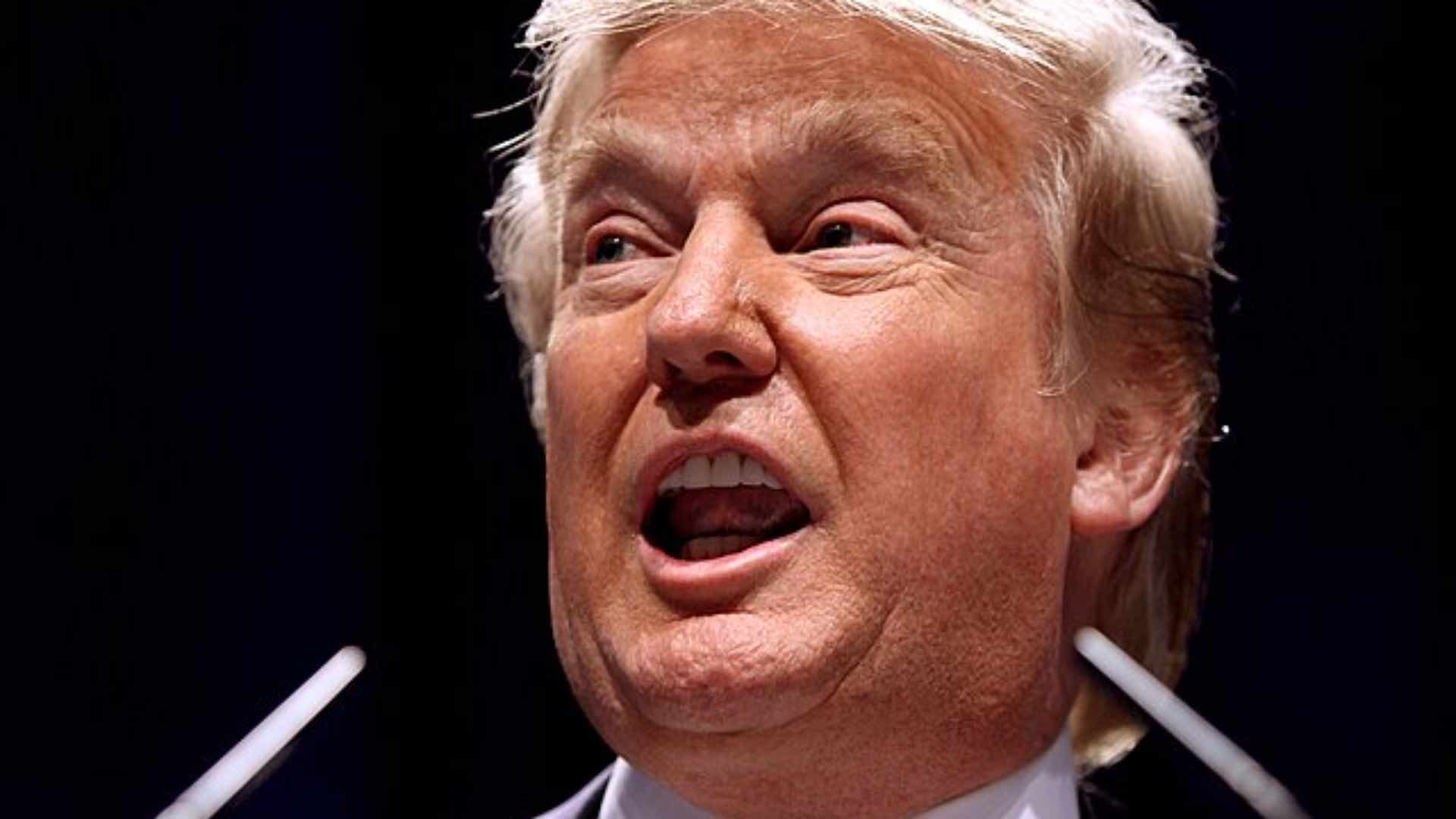 Donald Trump with his mouth open