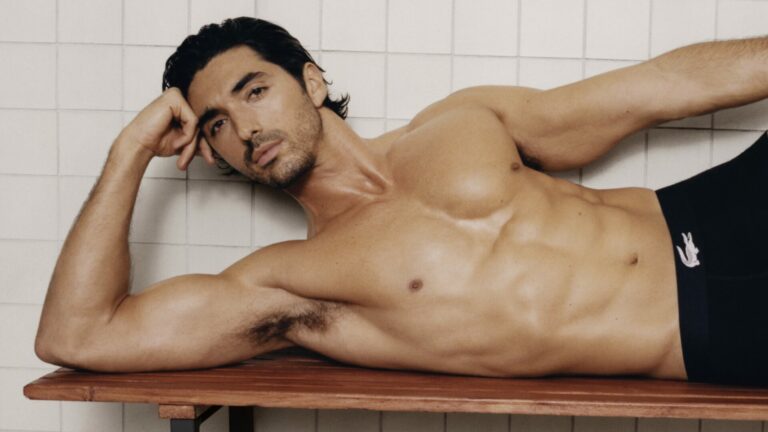 Taylor Zakhar Perez models Lacoste underwear