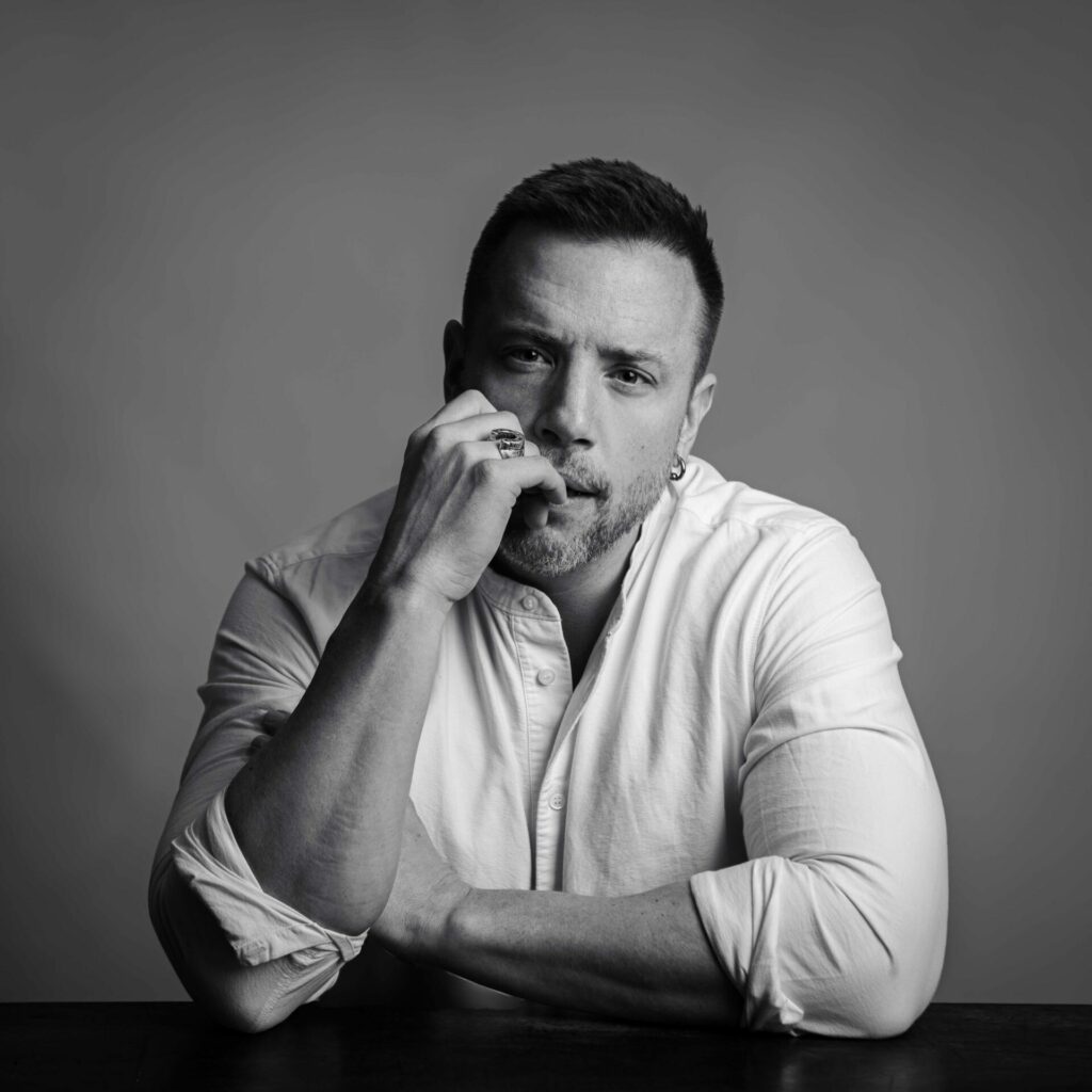 Marc Svensson in black and white 