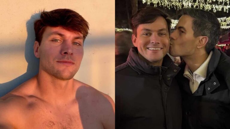 Nicolás Keenan and Rob Jetten kissing