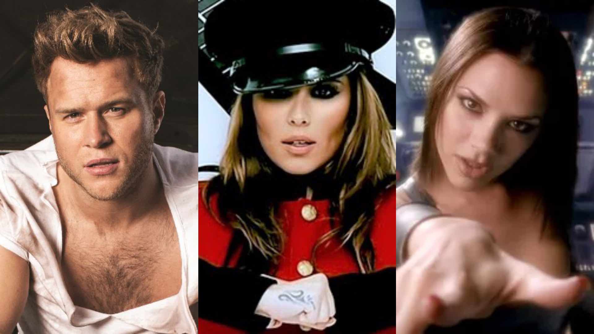 Olly Murs; Cheryl Cole and Victoria Beckham
