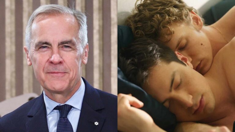 Mark Carney, Hudson Williams and Connor Storrie