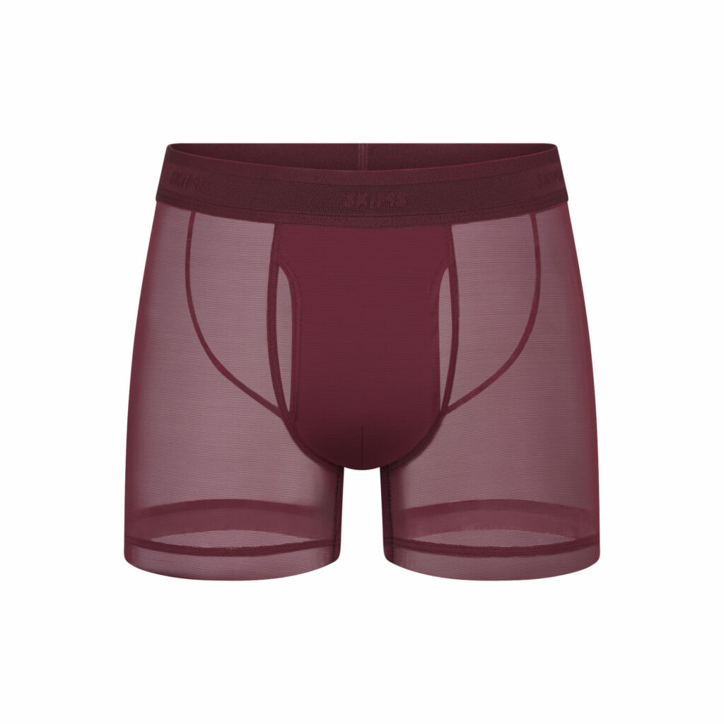 A product shot of the mesh 3" boxer brief from the SKIMS Valentine's Day shop