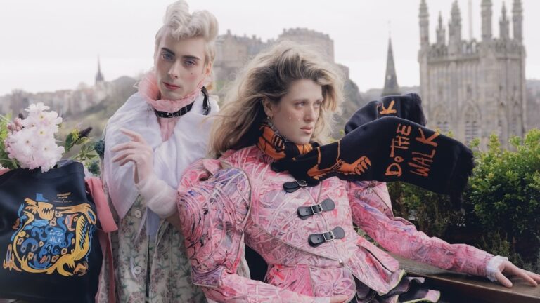 Campaign imagery of the Charles Jeffrey LOVERBOY limited-edition capsule collection with The Johnnie Walker Experience