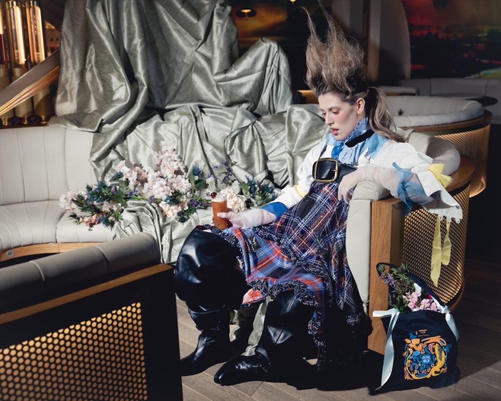 Campaign imagery of the Charles Jeffrey LOVERBOY limited-edition capsule collection with The Johnnie Walker Experience