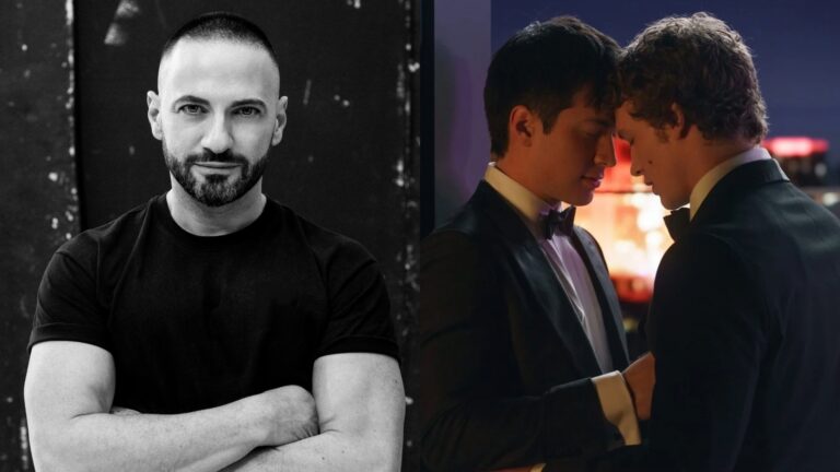 Cliff Joannou/Hudson Williams and Connor Storrie in Heated Rivalry