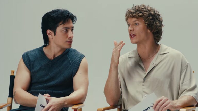 Connor Storrie and Hudson Williams in a Quinn interview