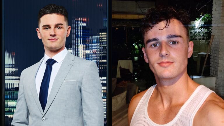 Conor Galvin seen in a promo shot for The Apprentice and a selfie