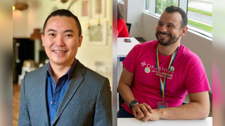 Edison Chen and Mohamed Amine Guerfali smiling indoors, side by side